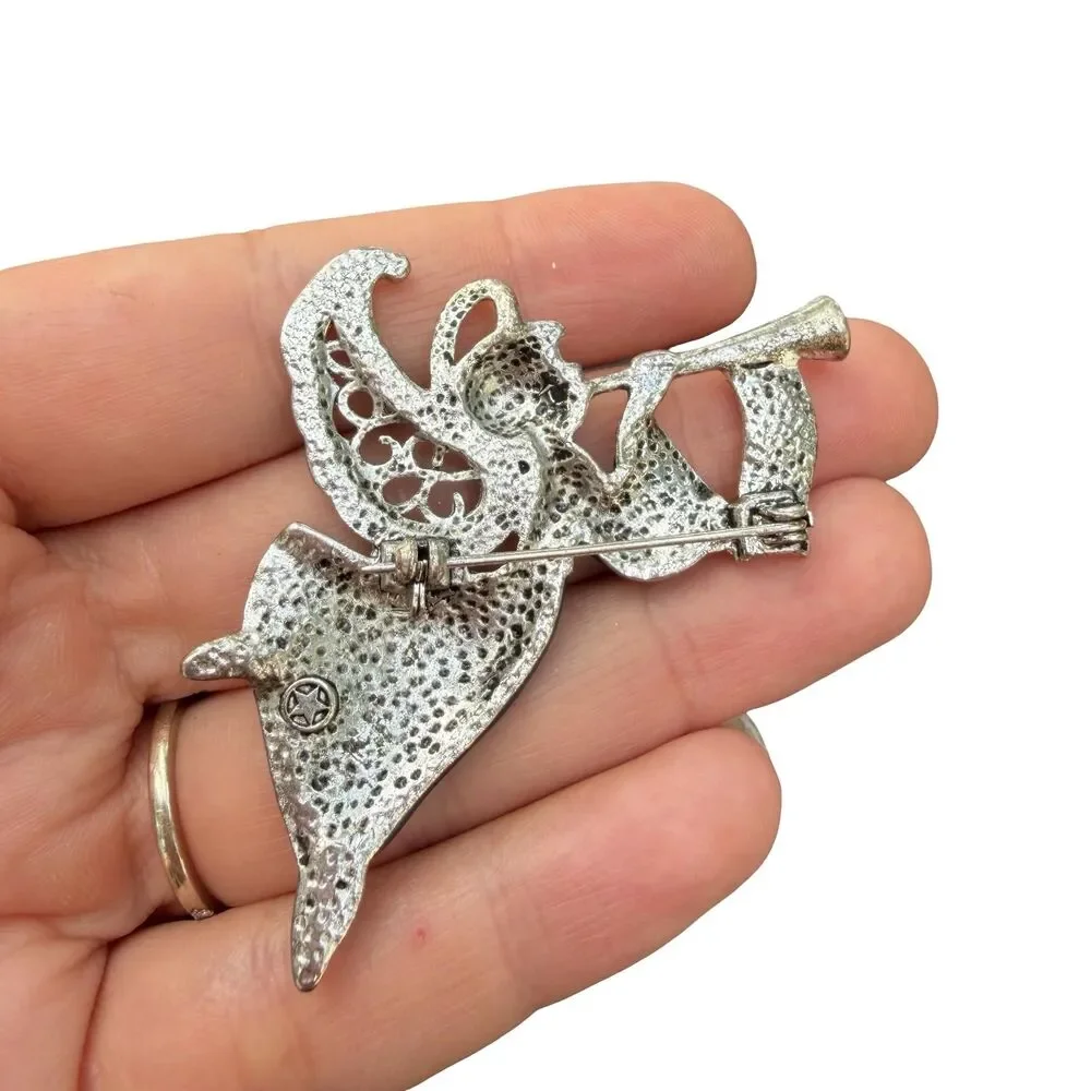 Vintage Jewelry Christmas Angel Brooch Christmas Pin